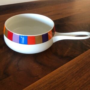 Vintage Villeroy & Boch “Santiago” MCM pattern handled Casserole fondue pot